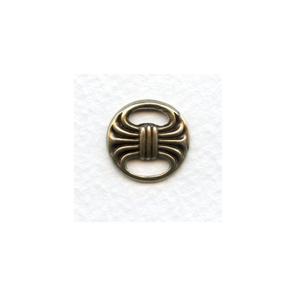 Round Bow Style Connectors Oxidized Brass 16mm (6)