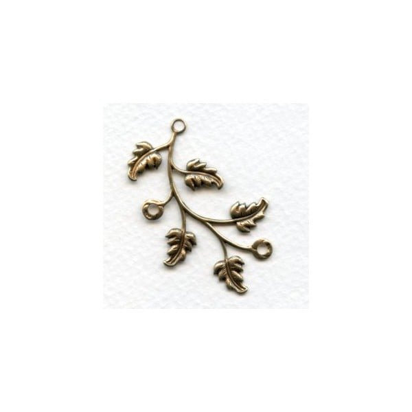 Leaf Spray Connectors Oxidized Brass (2)