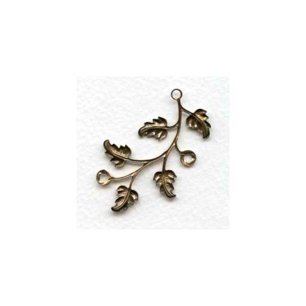 Leaf Spray Connectors Oxidized Brass (2) - Image 2