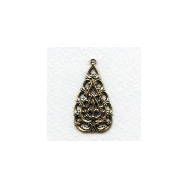 European Openwork Pendant Oxidized Brass (1)