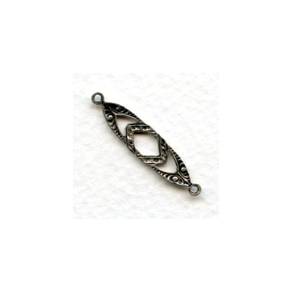 Openwork Art Deco Style Connector Silver 28mm (12) - Image 2