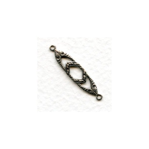 Openwork Art Deco Style Connector Silver 28mm (12)