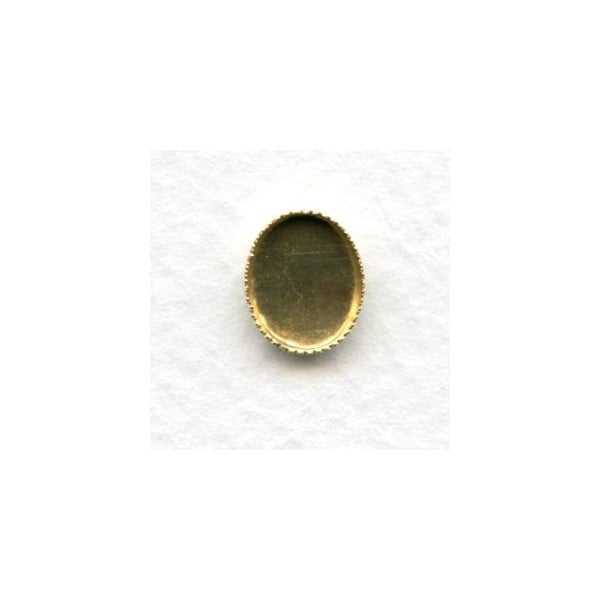 Serrated Edge Settings 10x8mm Raw Brass (12)