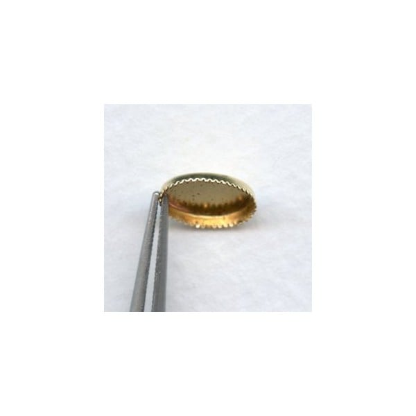 Serrated Edge Settings 10x8mm Raw Brass (12) - Image 2