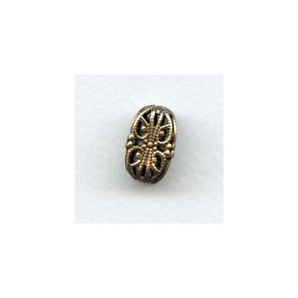 Ornate Filigree 15x12mm Beads Oxidized Brass (3)