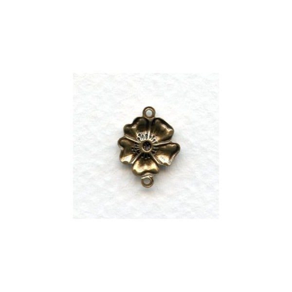 Floral Connectors Oxidized Brass 14mm (6) - Image 2