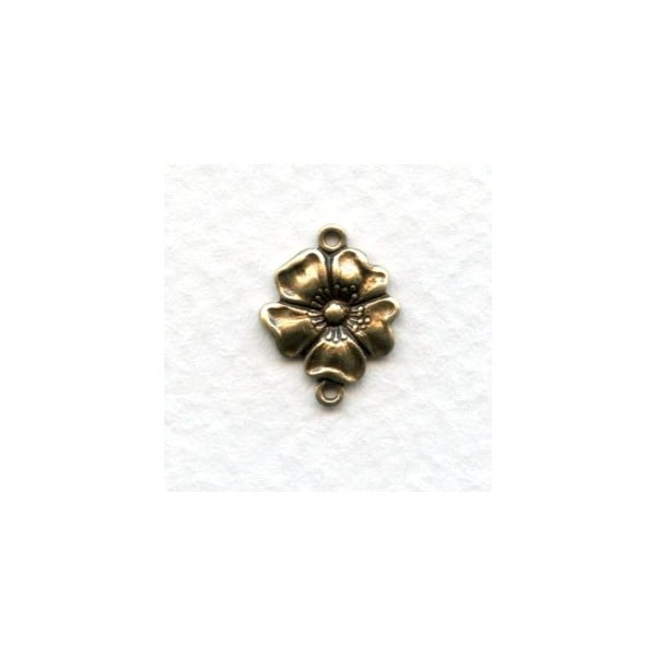 Floral Connectors Oxidized Brass 14mm (6)
