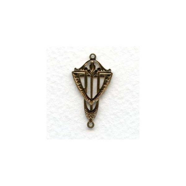 Art Deco Style Focal Point Brass Connectors 27mm (6) - Image 2
