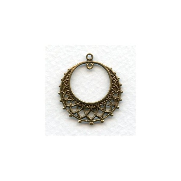 Chandelier Earring Filigree Hoops Oxidized Brass (12)
