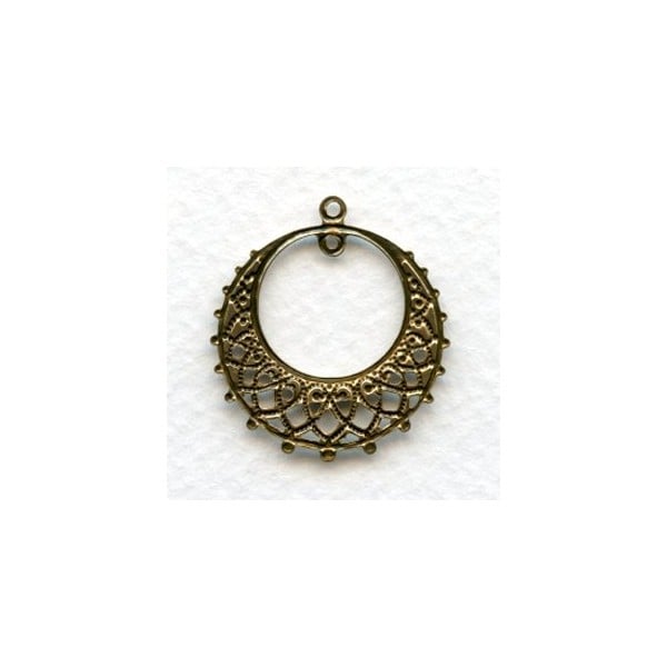 Chandelier Earring Filigree Hoops Oxidized Brass (12) - Image 2