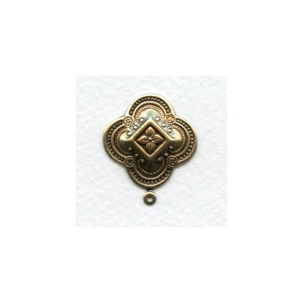 Quatrefoil Medallion Pendants 23mm Oxidized Brass (6) - Image 2