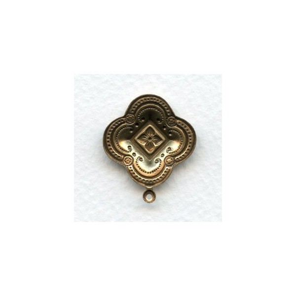 Quatrefoil Medallion Pendants 23mm Oxidized Brass (6) - Image 3
