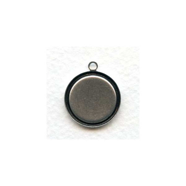 Simple 15mm Settings with 1 Loop Oxidized Silver (6) - Image 2