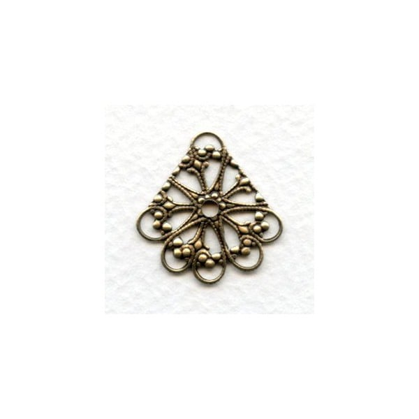 Multi Strand Chandelier Earring Filigree Oxidized Brass (6)