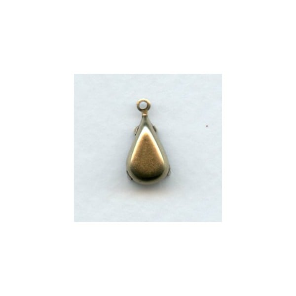 Pear Shape Setting Pendants 13x8mm Oxidized Brass (12) - Image 2