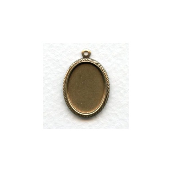 Rope Edge Settings 18x13mm Oxidized Brass (6)