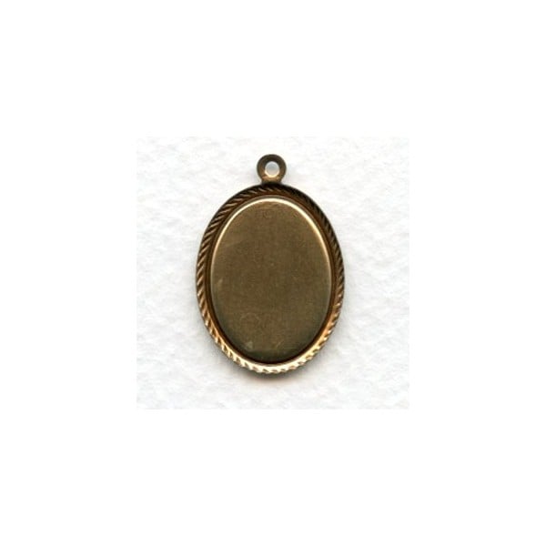 Rope Edge Settings 18x13mm Oxidized Brass (6) - Image 2