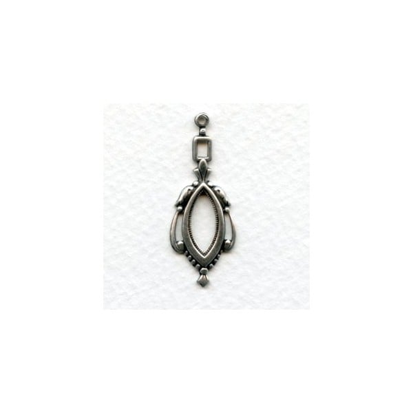 Elegant Openwork 36mm Pendant Drops Oxidized Silver (6)