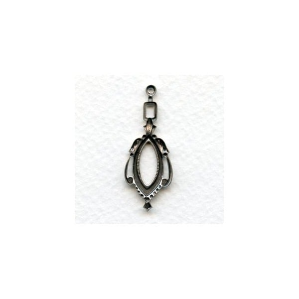 Elegant Openwork 36mm Pendant Drops Oxidized Silver (6) - Image 2
