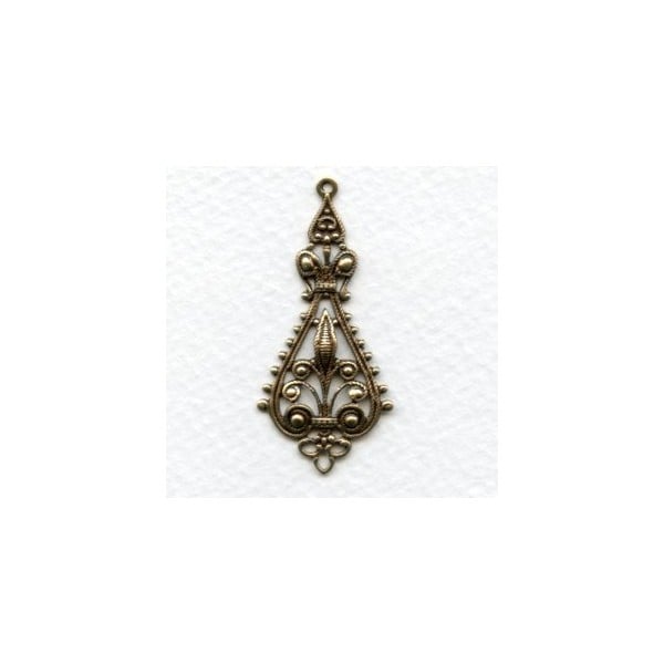 Pendant Drops 43mm Oxidized Brass (6)