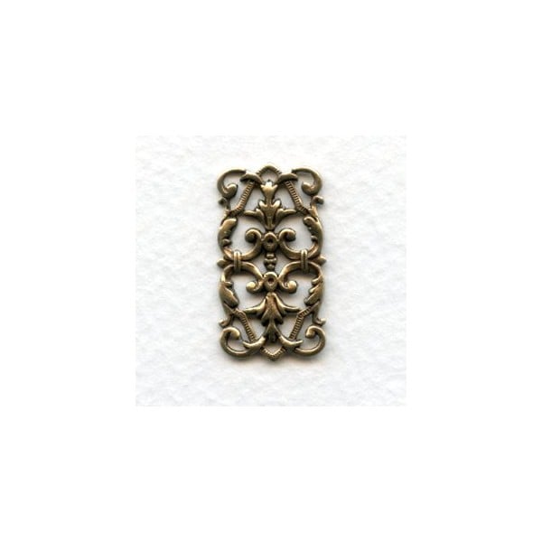 Ornate Link Connector Detailed Oxidized Brass (4)