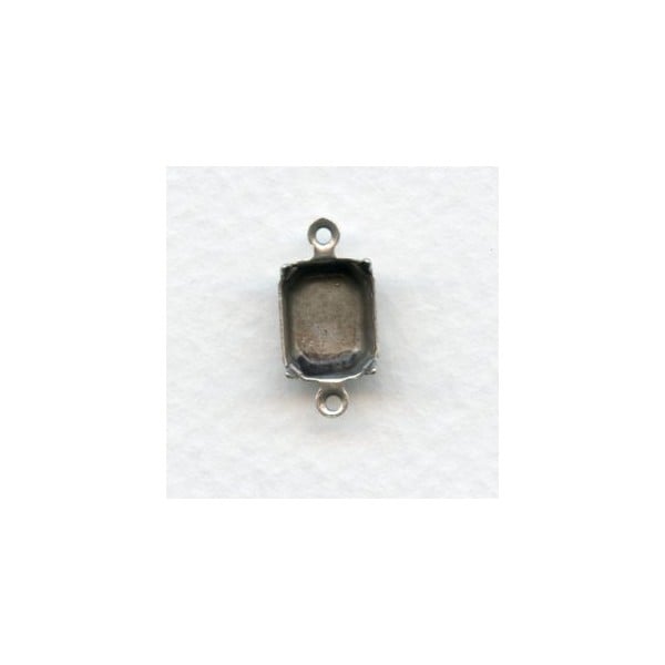 Octagon Setting Connectors Oxidized Silver 10x8mm (12)