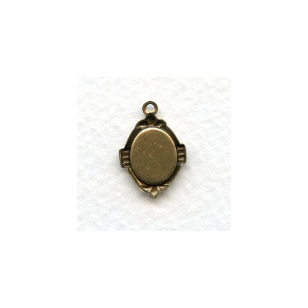 Elegant Setting Pendants 10x8mm Oxidized Brass (12) - Image 2