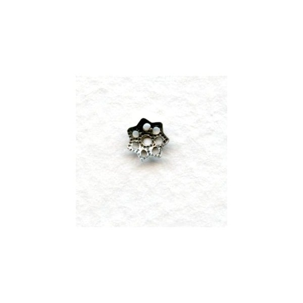 Filigree Petal Shape Bead Caps 6mm Oxidized Silver (50) - Image 2