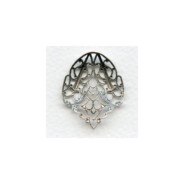 Ornate Filigree Connector Fans 27mm Oxidized Silver (4) - Image 2