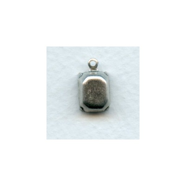 Octagon Shape Setting Pendants 10x8mm Oxidized Silver (12) - Image 2