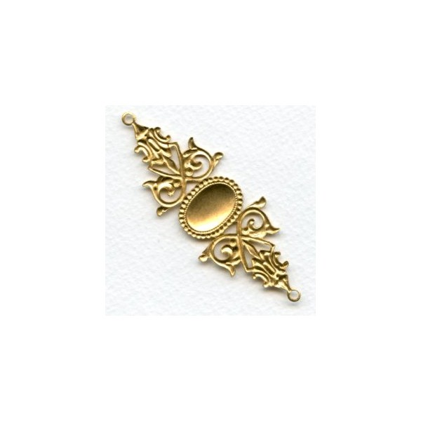 Gothic Bracelet Connector Base Raw Brass (1) - Image 2