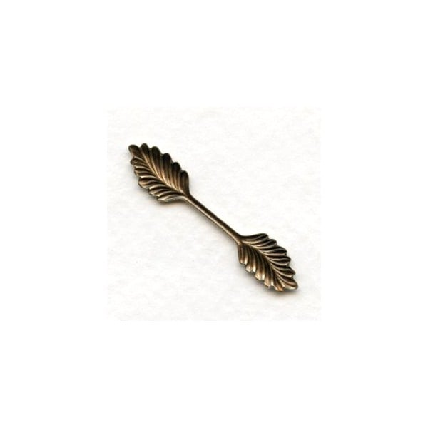 Double Leaf Bail Stamping Oxidized Brass 35mm (12) - Image 2