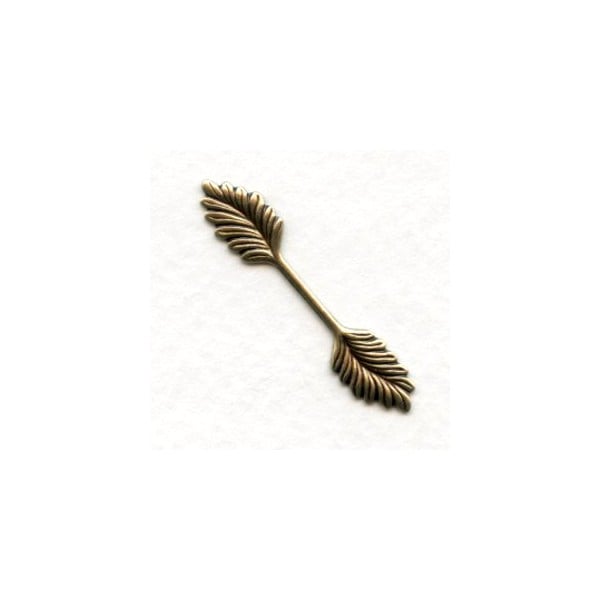 Double Leaf Bail Stamping Oxidized Brass 35mm (12)