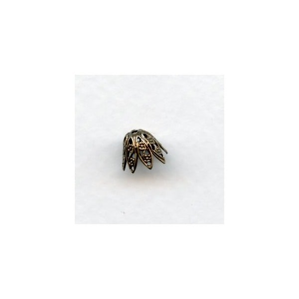 Bead Cap for Pear Shape Beads Oxidized Brass (6)