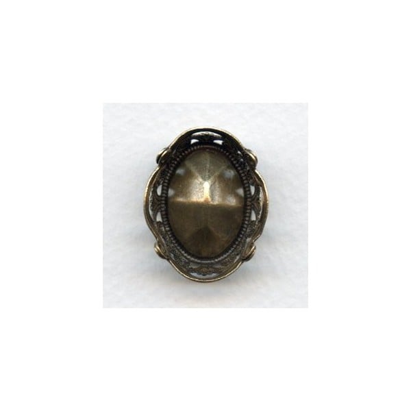 Ornate Filigree Wall Setting for 18x13mm Faceted Stone (1) - Image 3