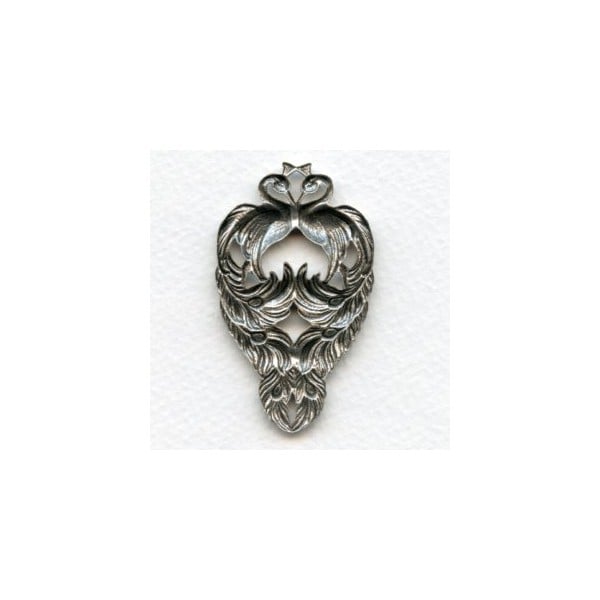 Two Peacocks Medallion Oxidized Silver 55mm (1) - Image 2