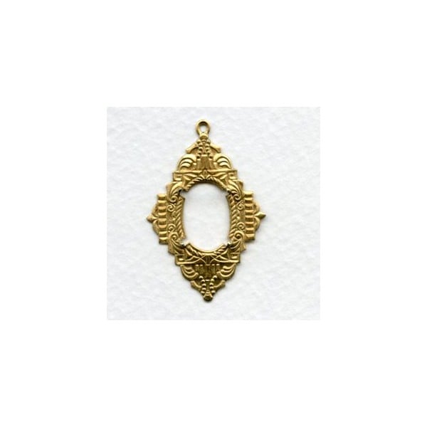 ^Elaborate Deco Style 14x10mm Setting Raw Brass (1)