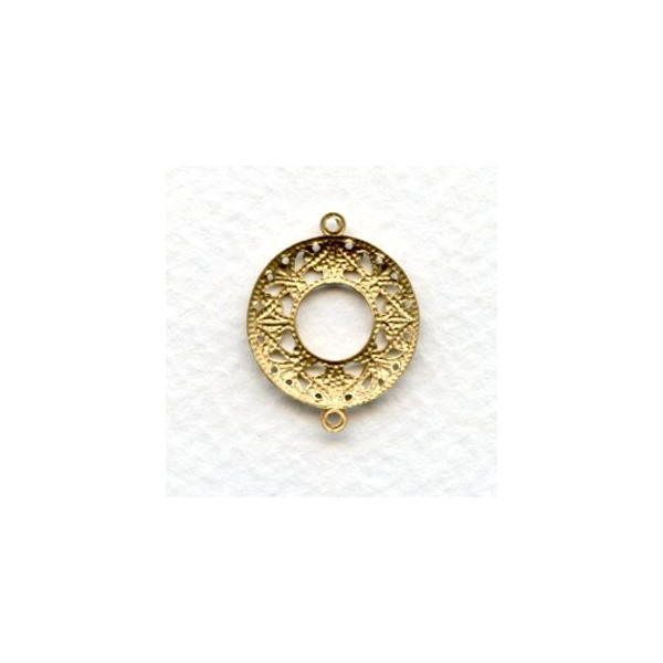 Filigree Connector Hoops Raw Brass 22mm (6) - Image 2