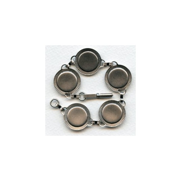 Bracelet Finding 15mm Settings Oxidized Silver (1) - Image 3