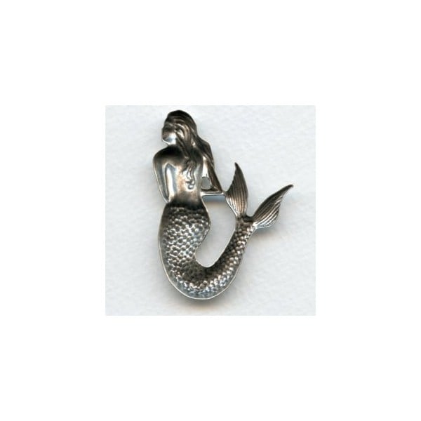 Large Mermaid Stampings Oxidized Silver 53mm (2) - Image 2