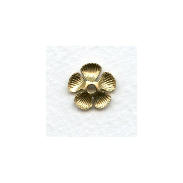 Textured Petal Flowers 13mm Raw Brass (12) - Image 2