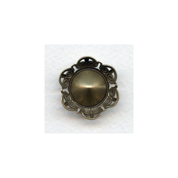 Setting for 14mm Rivoli Stones Oxidized Brass (1) - Image 4
