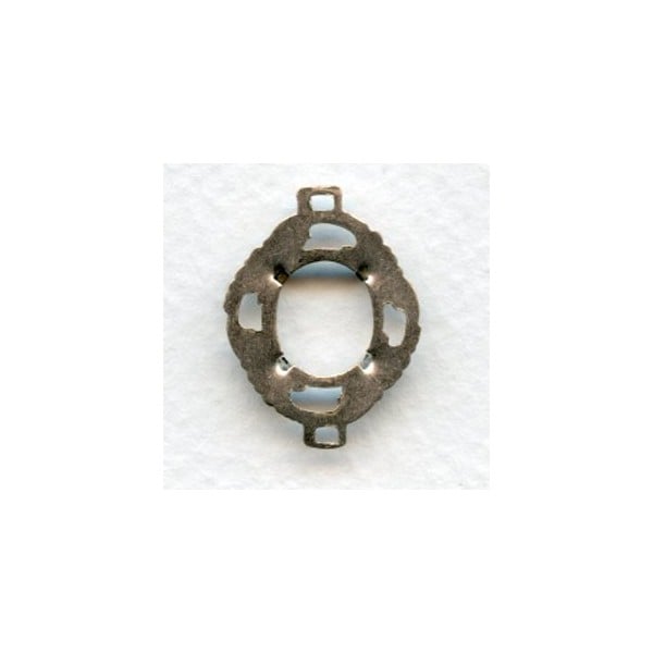 Delicate Openwork 12x10mm Setting Connector Oxidized Silver (1) - Image 2