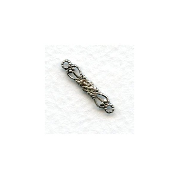 Tiny Filigree Connector 19mm Oxidized Silver (12)