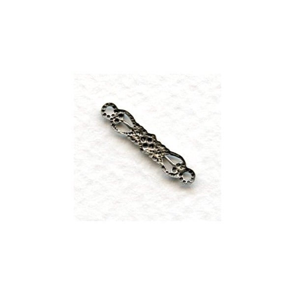 Tiny Filigree Connector 19mm Oxidized Silver (12) - Image 2