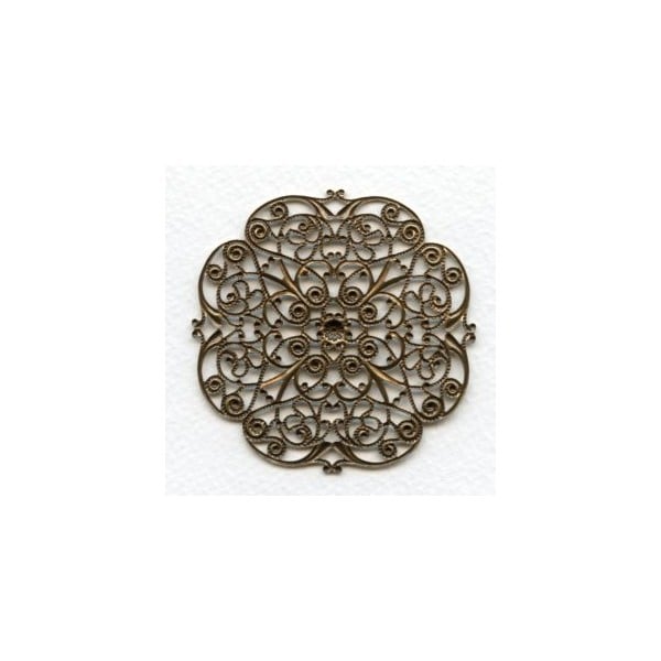 Ornate Flat Filigree 63mm Oxidized Brass (1) - Image 2