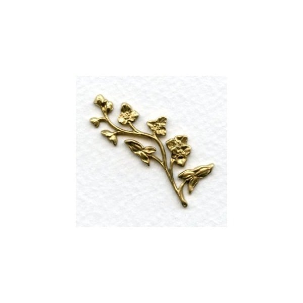 Floral Branch or Border Raw Brass 37mm (2)