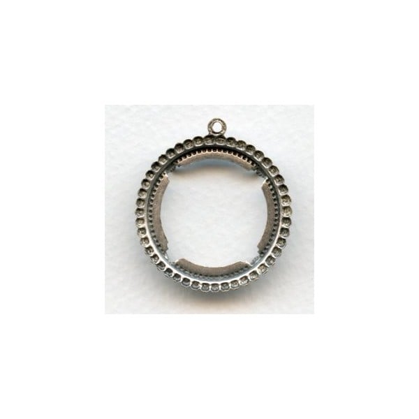 Beaded Detail Open 25mm Settings Oxidized Silver (6) - Image 2