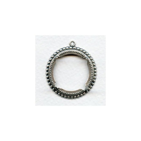 Beaded Detail Open 25mm Settings Oxidized Silver (6)