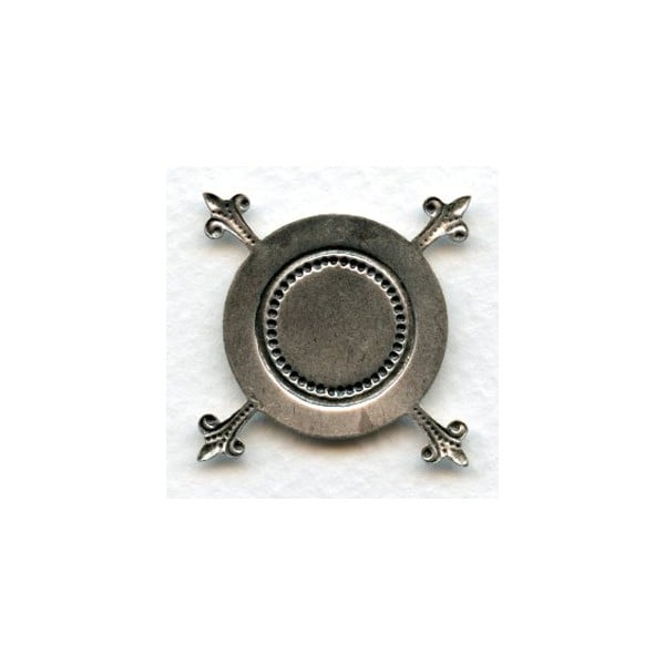 Flat Turtle Setting 24mm Base Oxidized Silver (6) - Image 2